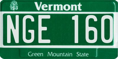 VT license plate NGE160
