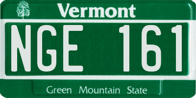 VT license plate NGE161