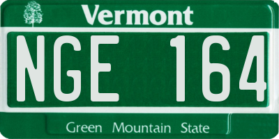 VT license plate NGE164