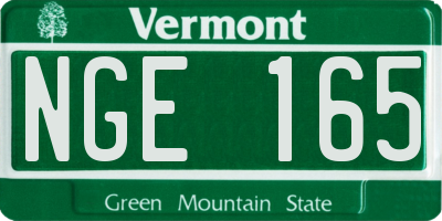 VT license plate NGE165