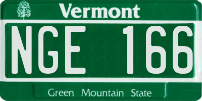 VT license plate NGE166
