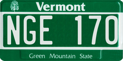 VT license plate NGE170