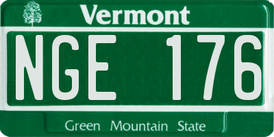 VT license plate NGE176