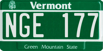 VT license plate NGE177