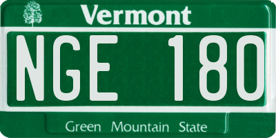 VT license plate NGE180