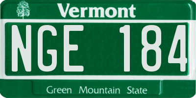 VT license plate NGE184
