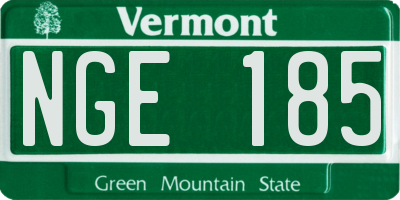 VT license plate NGE185
