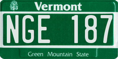 VT license plate NGE187
