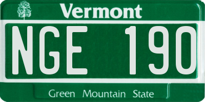 VT license plate NGE190