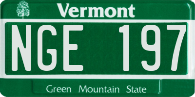 VT license plate NGE197