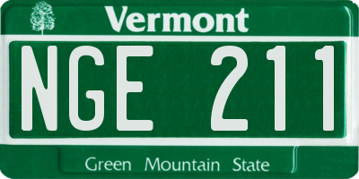 VT license plate NGE211