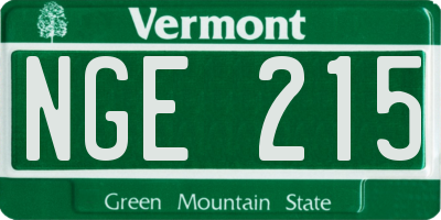 VT license plate NGE215