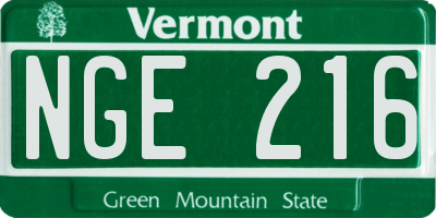 VT license plate NGE216