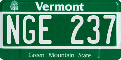 VT license plate NGE237