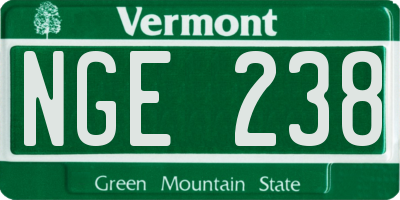 VT license plate NGE238