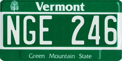 VT license plate NGE246