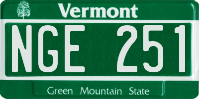 VT license plate NGE251
