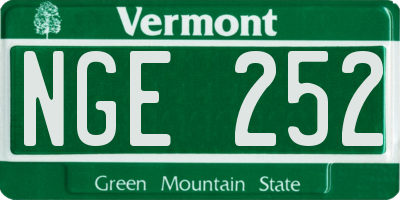 VT license plate NGE252