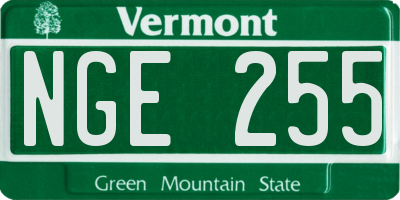 VT license plate NGE255