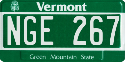 VT license plate NGE267