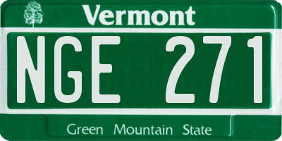 VT license plate NGE271