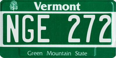 VT license plate NGE272
