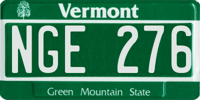 VT license plate NGE276