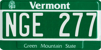 VT license plate NGE277