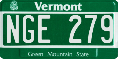 VT license plate NGE279
