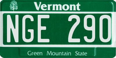 VT license plate NGE290