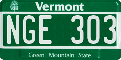 VT license plate NGE303