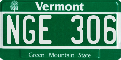 VT license plate NGE306