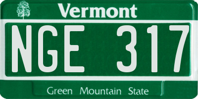 VT license plate NGE317