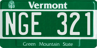 VT license plate NGE321