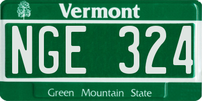 VT license plate NGE324