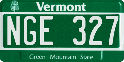VT license plate NGE327