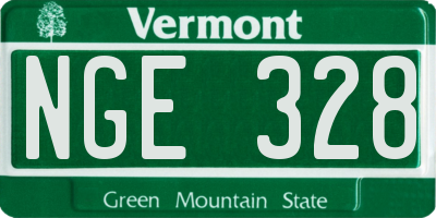 VT license plate NGE328