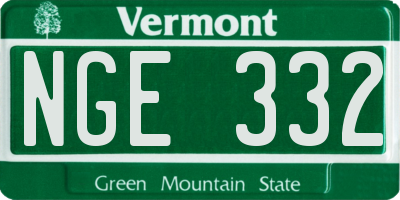 VT license plate NGE332