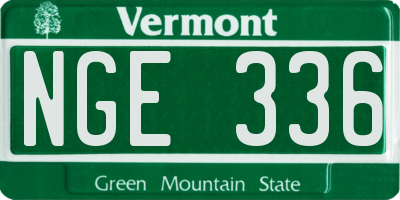 VT license plate NGE336