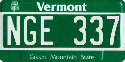 VT license plate NGE337