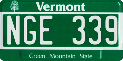 VT license plate NGE339