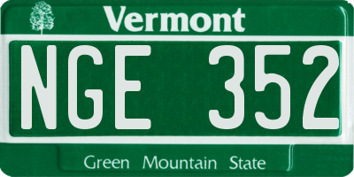 VT license plate NGE352