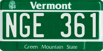VT license plate NGE361