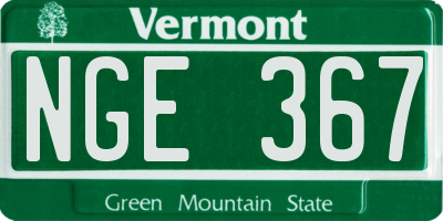 VT license plate NGE367