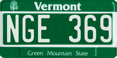 VT license plate NGE369