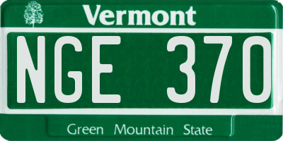 VT license plate NGE370