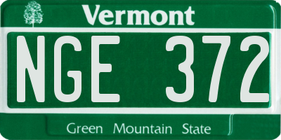 VT license plate NGE372