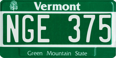 VT license plate NGE375