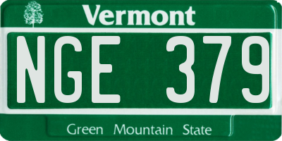 VT license plate NGE379