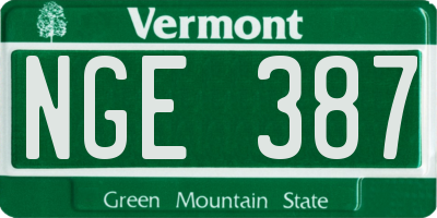 VT license plate NGE387